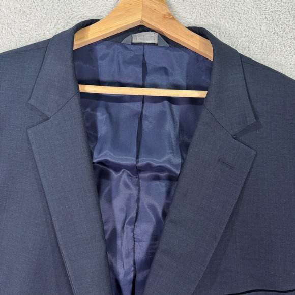 Pronto Uomo Platinum Mens 60R Big & Tall Navy Blue Wool Suit Jacket Blazer EUC - Picture 2 of 12